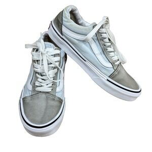 Vans Old Skool Low Top Sneakers Gray Blue Men 6.5 Women 8 Suede Canvas Skate‎